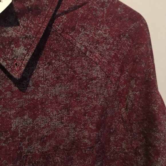 Men's medium William Rast button up shirt Justin Timberlake red wine color - Picture 13 of 13